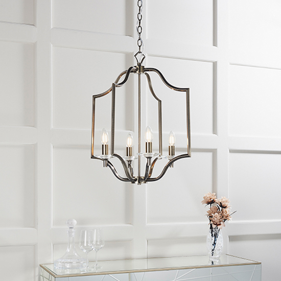 Lainey 4 Lights Ceiling Pendant Light In Antique Brass