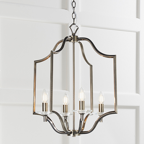 Lainey 4 Lights Ceiling Pendant Light In Antique Brass