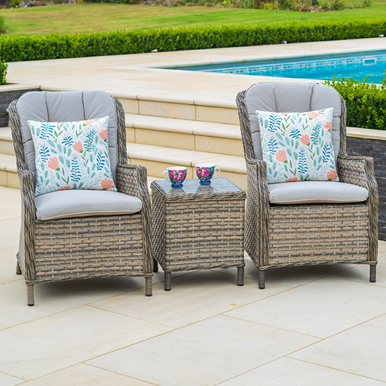 Laith Outdoor Companion Seats With Side Table In Wheat