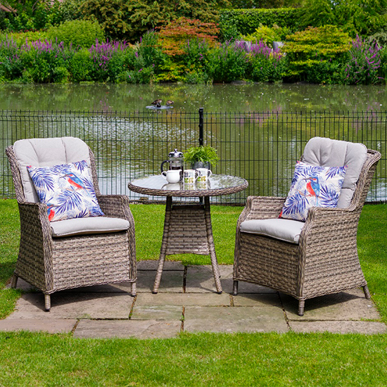 Read more about Laith outdoor round 2 seater bistro set in wheat