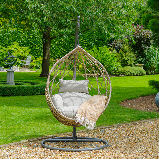 Photo of Laith outdoor single egg chair in wheat