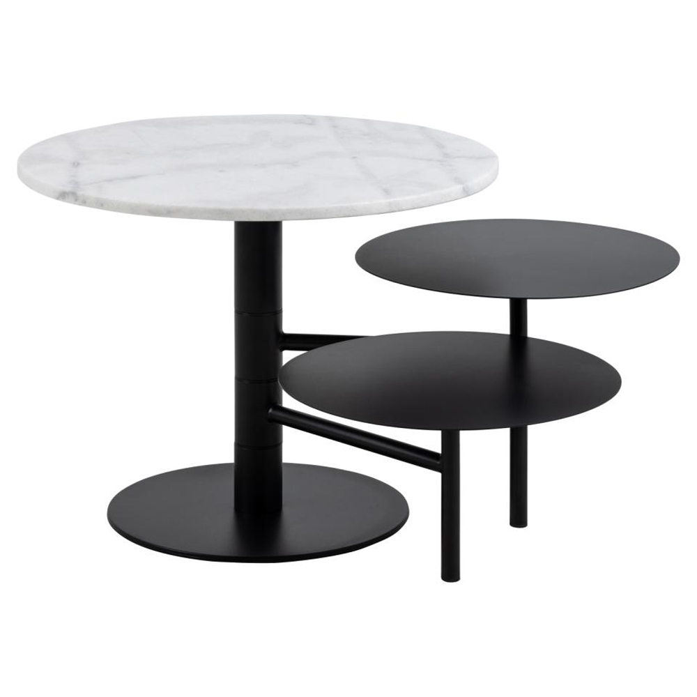 Lajatico Marble Top Coffee Table With Black Base