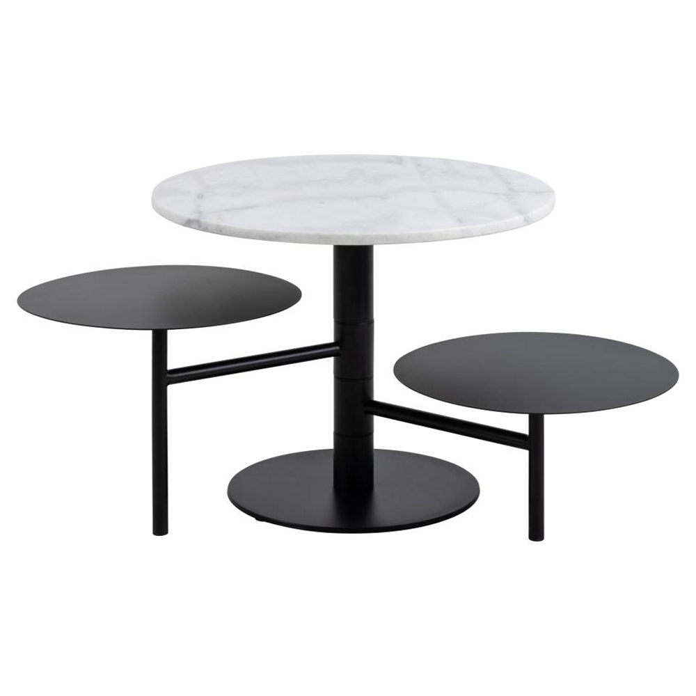 Lajatico Marble Top Coffee Table With Black Base