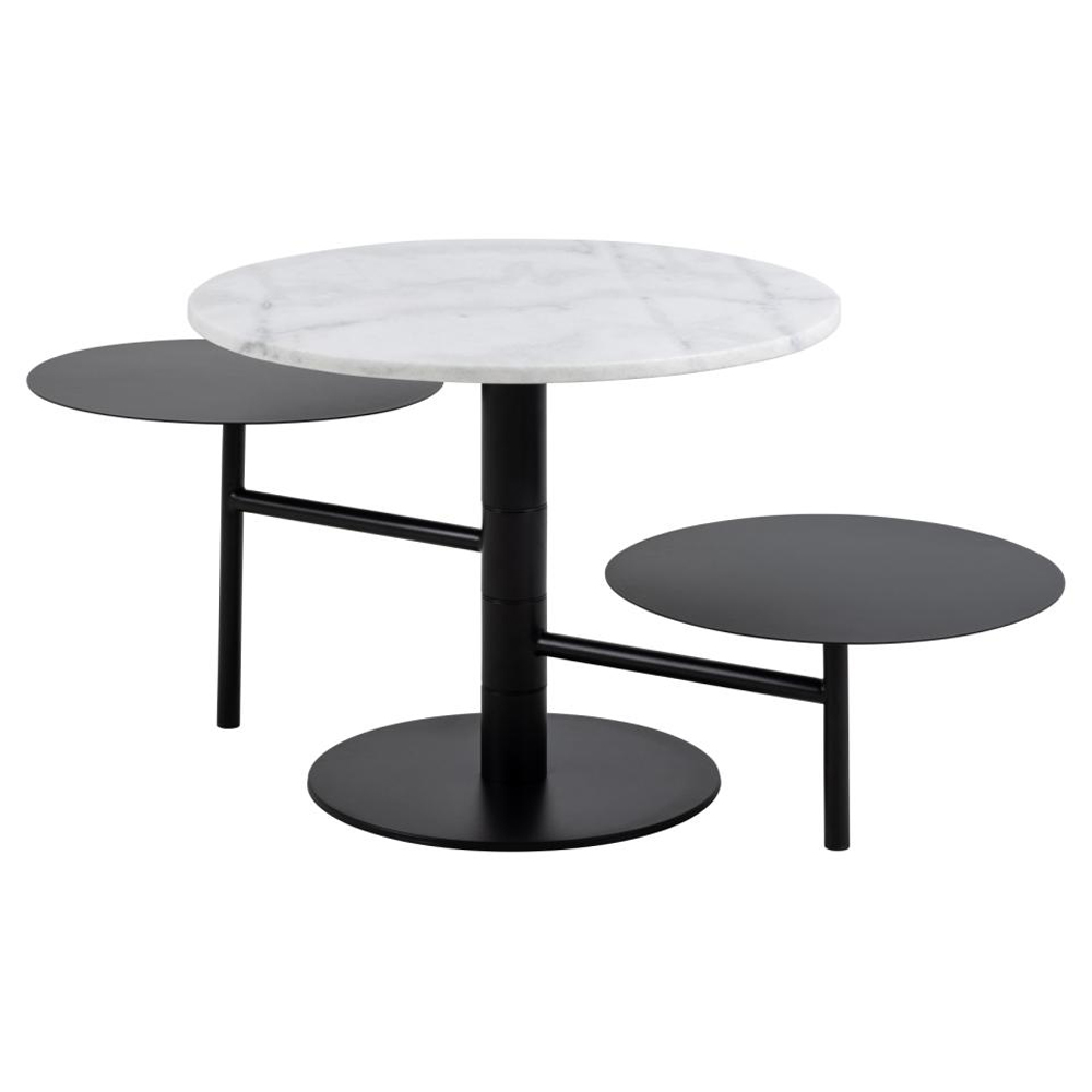Lajatico Marble Top Coffee Table With Black Base