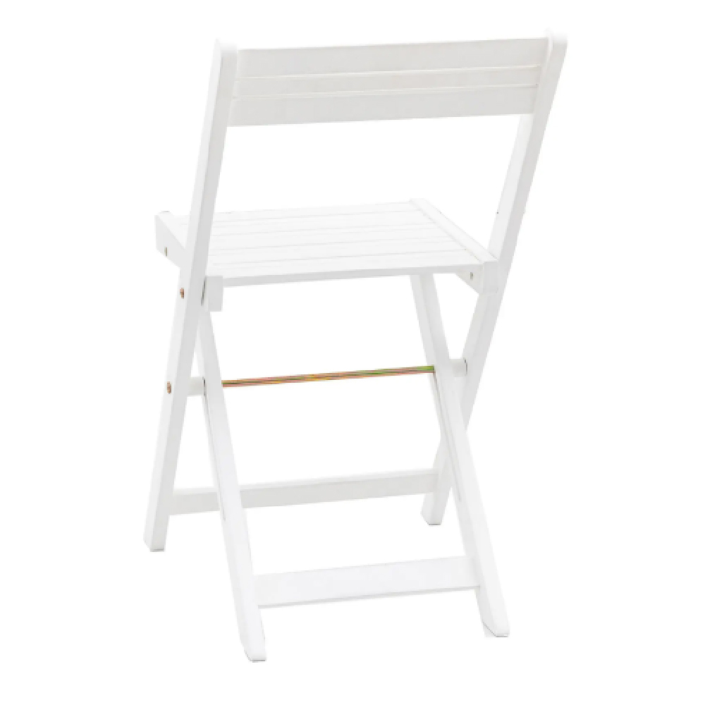 Lajatico Outdoor Wooden Folding Dining Set In White