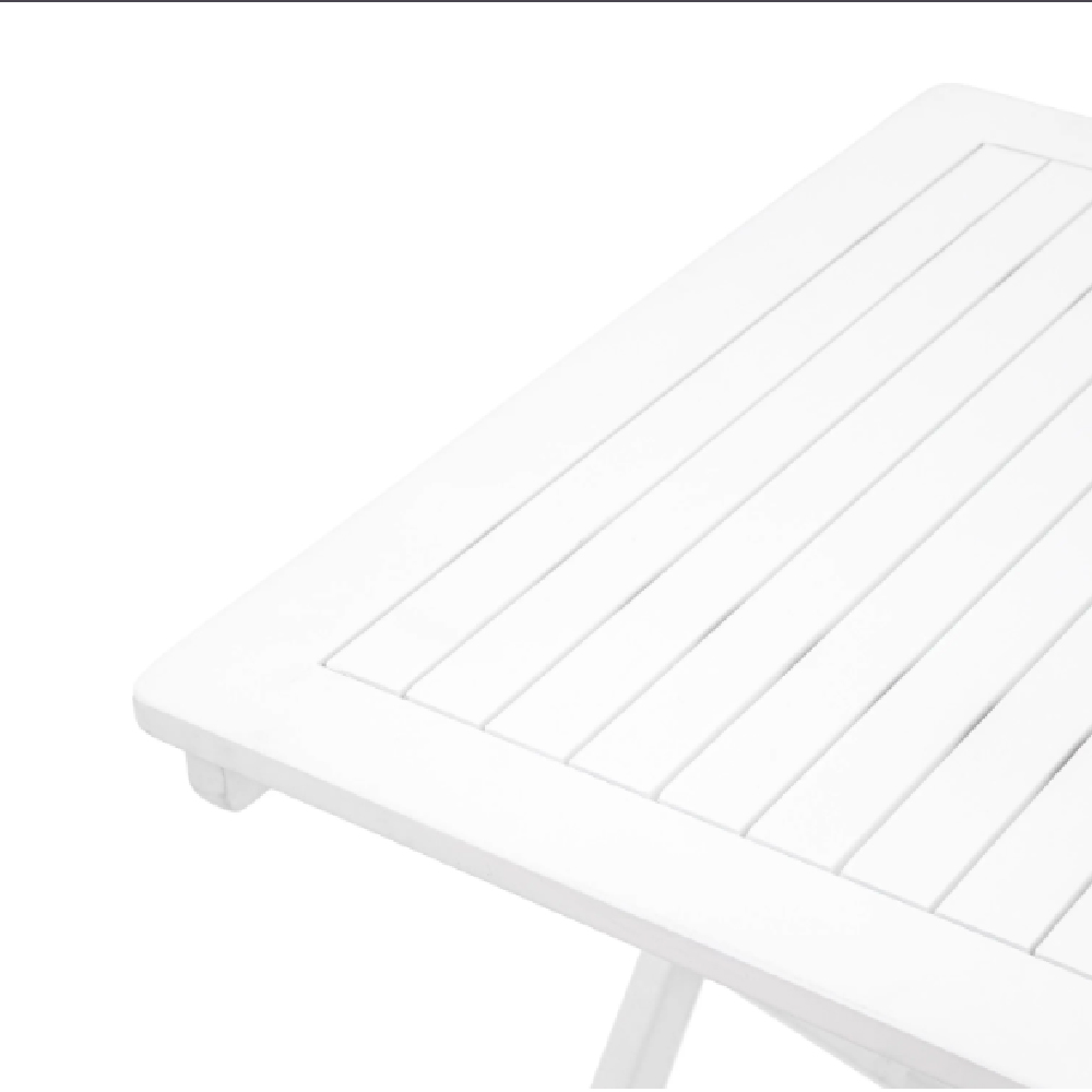 Lajatico Outdoor Wooden Folding Dining Set In White