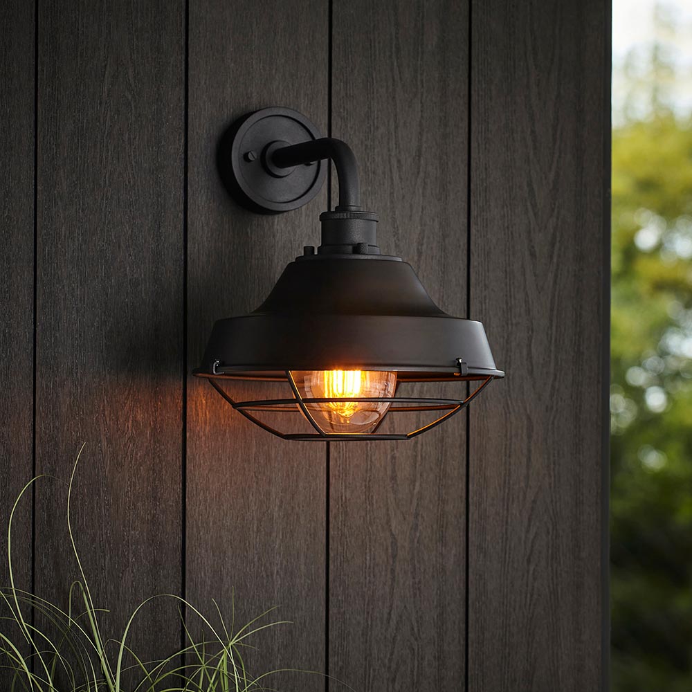 Lakeland Metal Wall Light In Matt Black