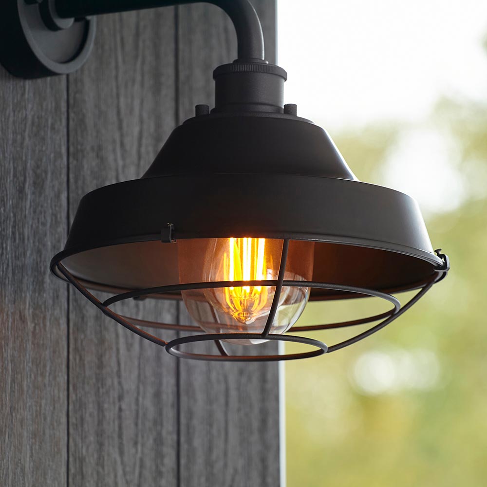 Lakeland Metal Wall Light In Matt Black