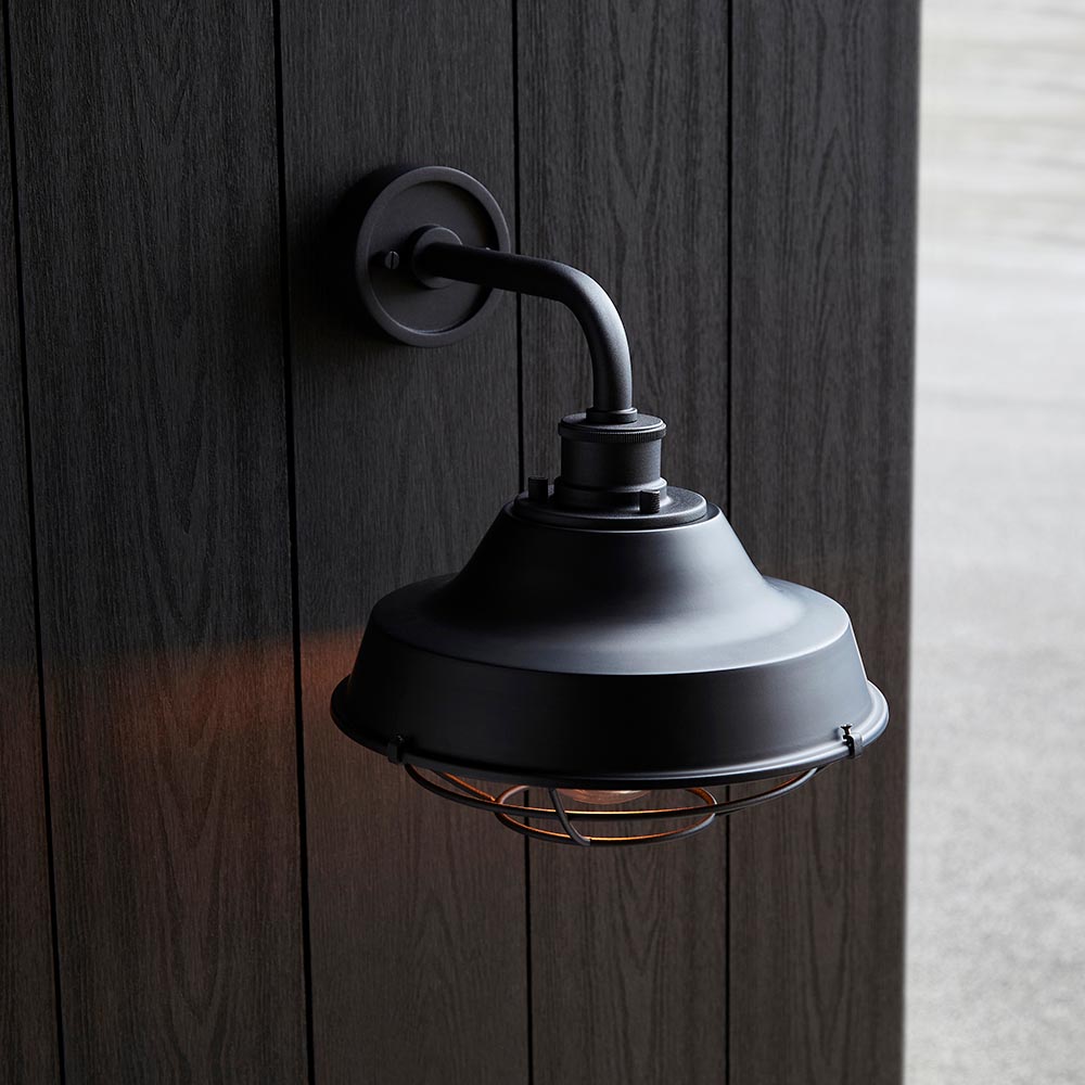 Lakeland Metal Wall Light In Matt Black