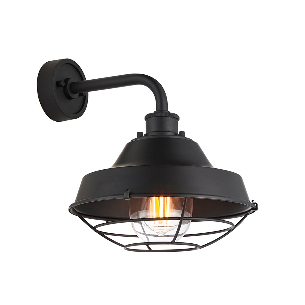 Lakeland Metal Wall Light In Matt Black