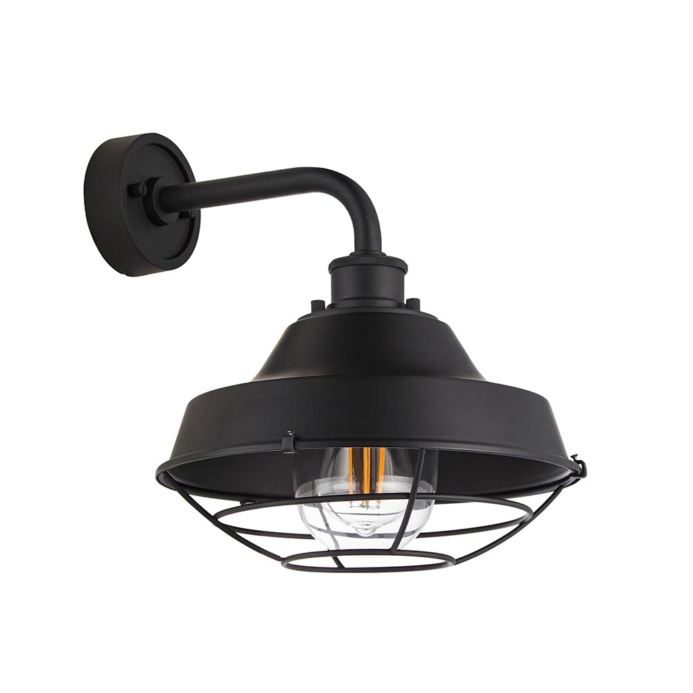 Lakeland Metal Wall Light In Matt Black
