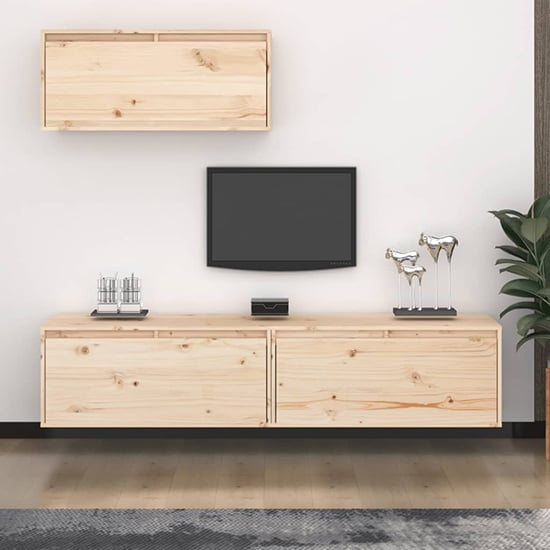 Read more about Laken solid pinewood entertainment unit in natural