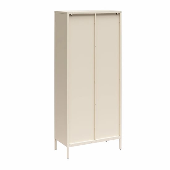 Lakes Metal Storage Cabinet Tall 2 Fluted Glass Doors In Parchment
