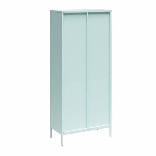 Lakes Metal Storage Cabinet Tall 2 Fluted Glass Doors In Sky Blue