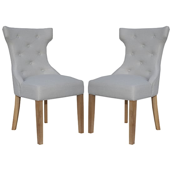 Product photograph of Lakeside Natural Fabric Buttoned Winged Dining Chair In Pair from Furniture in Fashion