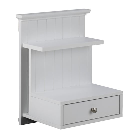 Product photograph of Lakewood Wall Hung 1 Drawer Bedside Table In Matt White from Furniture in Fashion
