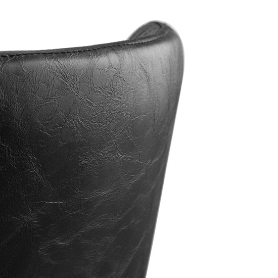 Lakia Antique Black Faux Leather Dining Chairs In Pair