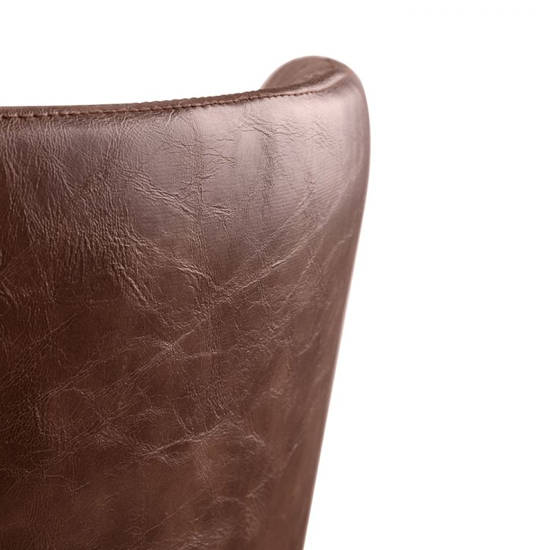 Lakia Antique Brown Faux Leather Dining Chairs In Pair