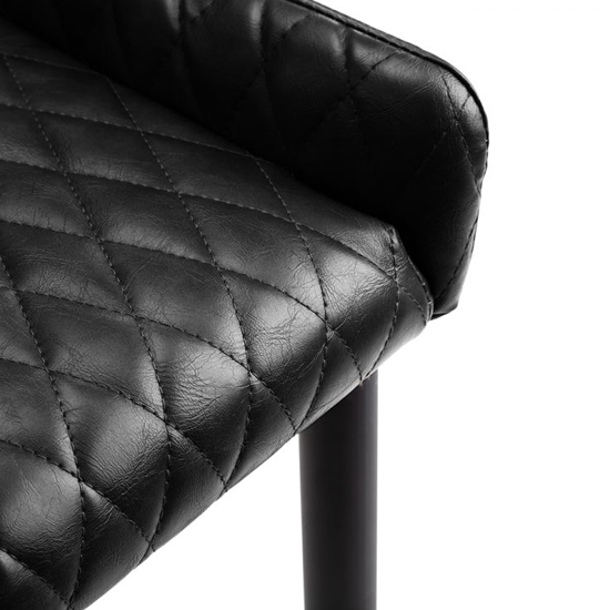 Lakia Black Faux Leather Dining Chairs In Pair