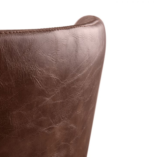 Lakia Brown Faux Leather Dining Chairs In Pair