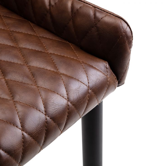 Lakia Brown Faux Leather Dining Chairs In Pair
