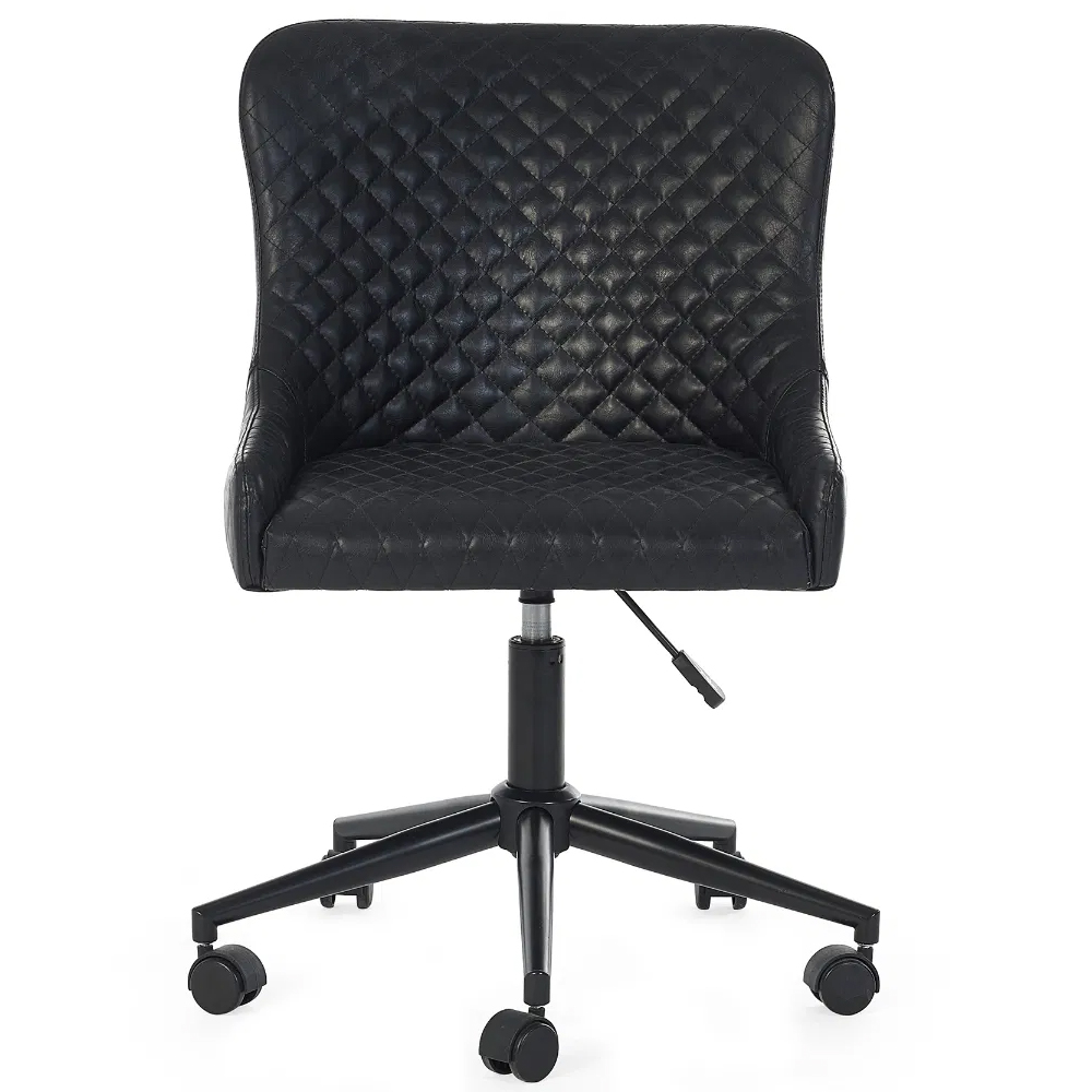 Lakia Faux Leather Home And Office Chair In Black