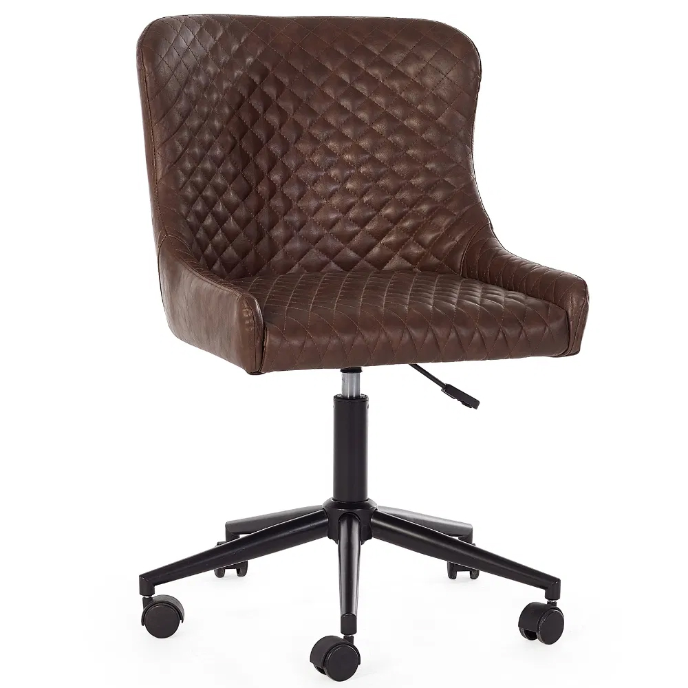 Lakia Faux Leather Home And Office Chair In Brown
