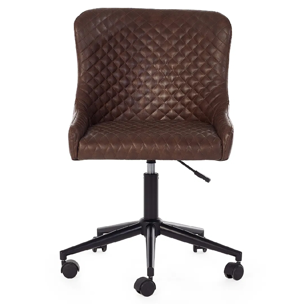 Lakia Faux Leather Home And Office Chair In Brown