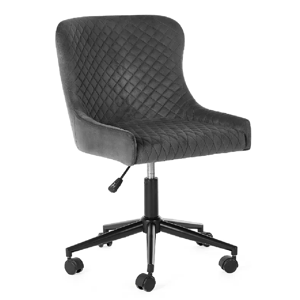 Lakia Velvet Home And Office Chair In Grey