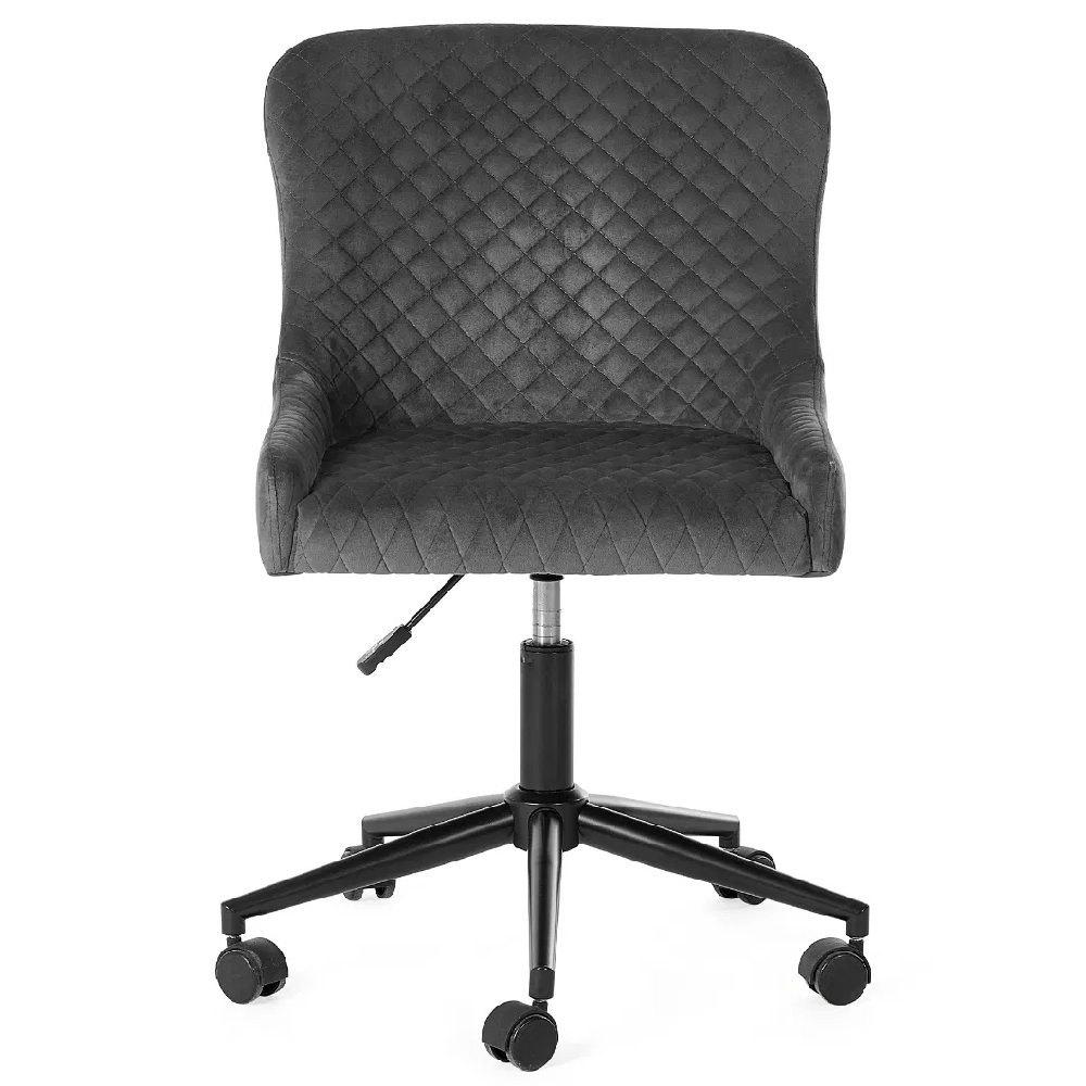 Lakia Velvet Home And Office Chair In Grey