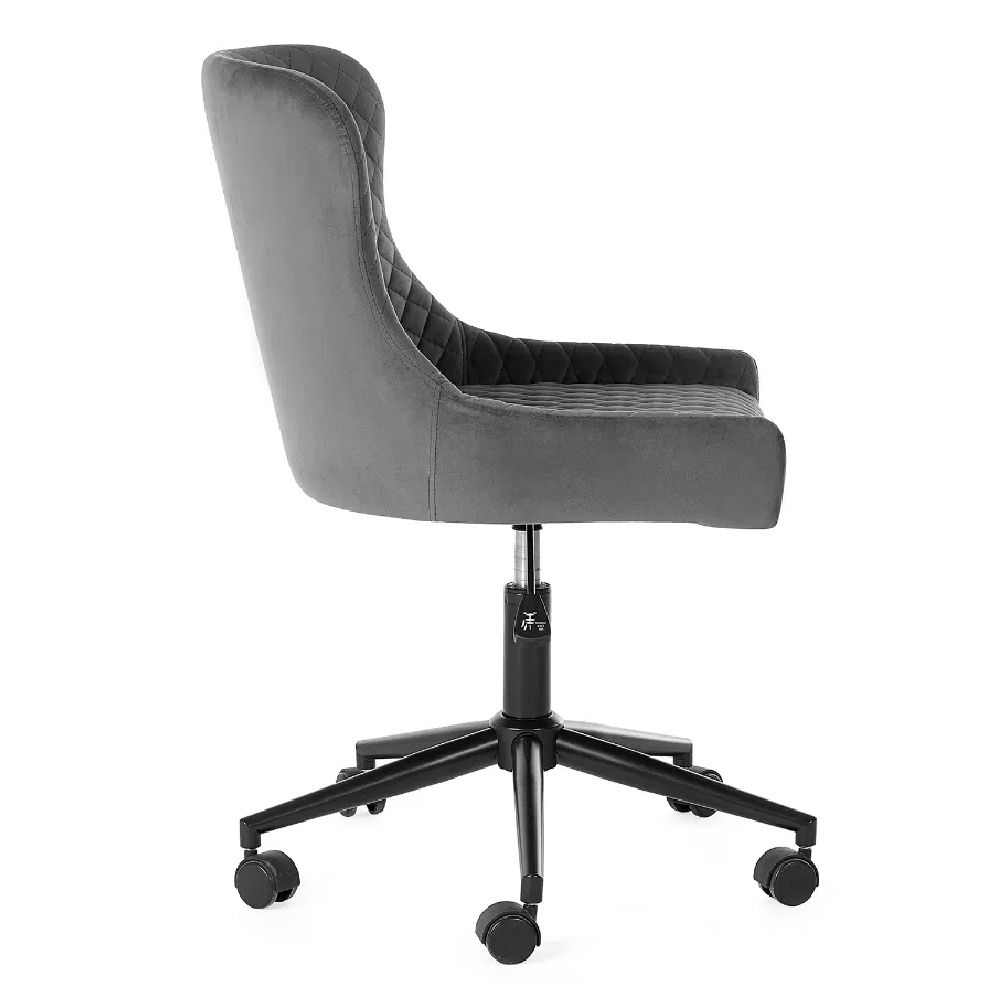 Lakia Velvet Home And Office Chair In Grey