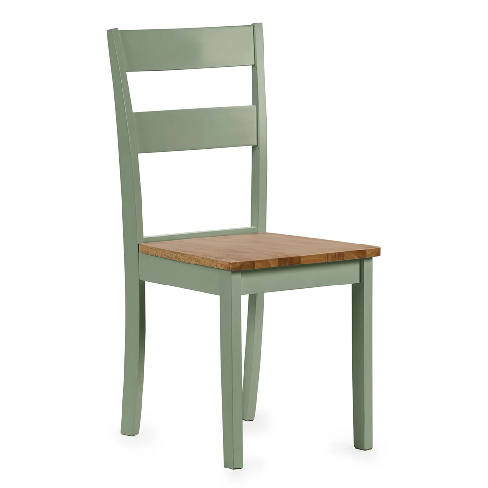Lamar Green And Light Brown Wooden Dining Chairs - Pair