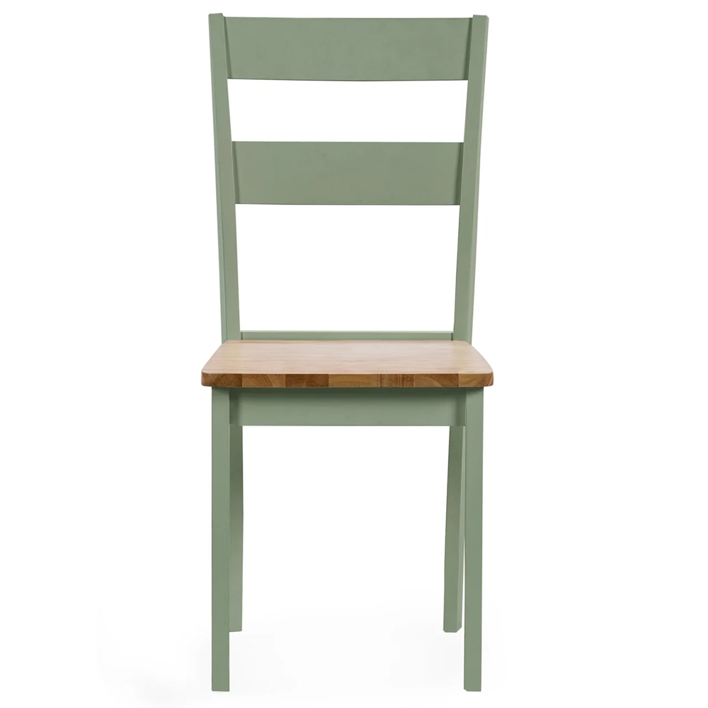 Lamar Green And Light Brown Wooden Dining Chairs - Pair