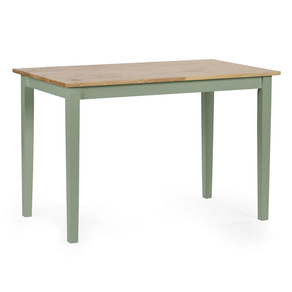 Lamar Green And Light Brown Wooden Dining Table With 2 Bench