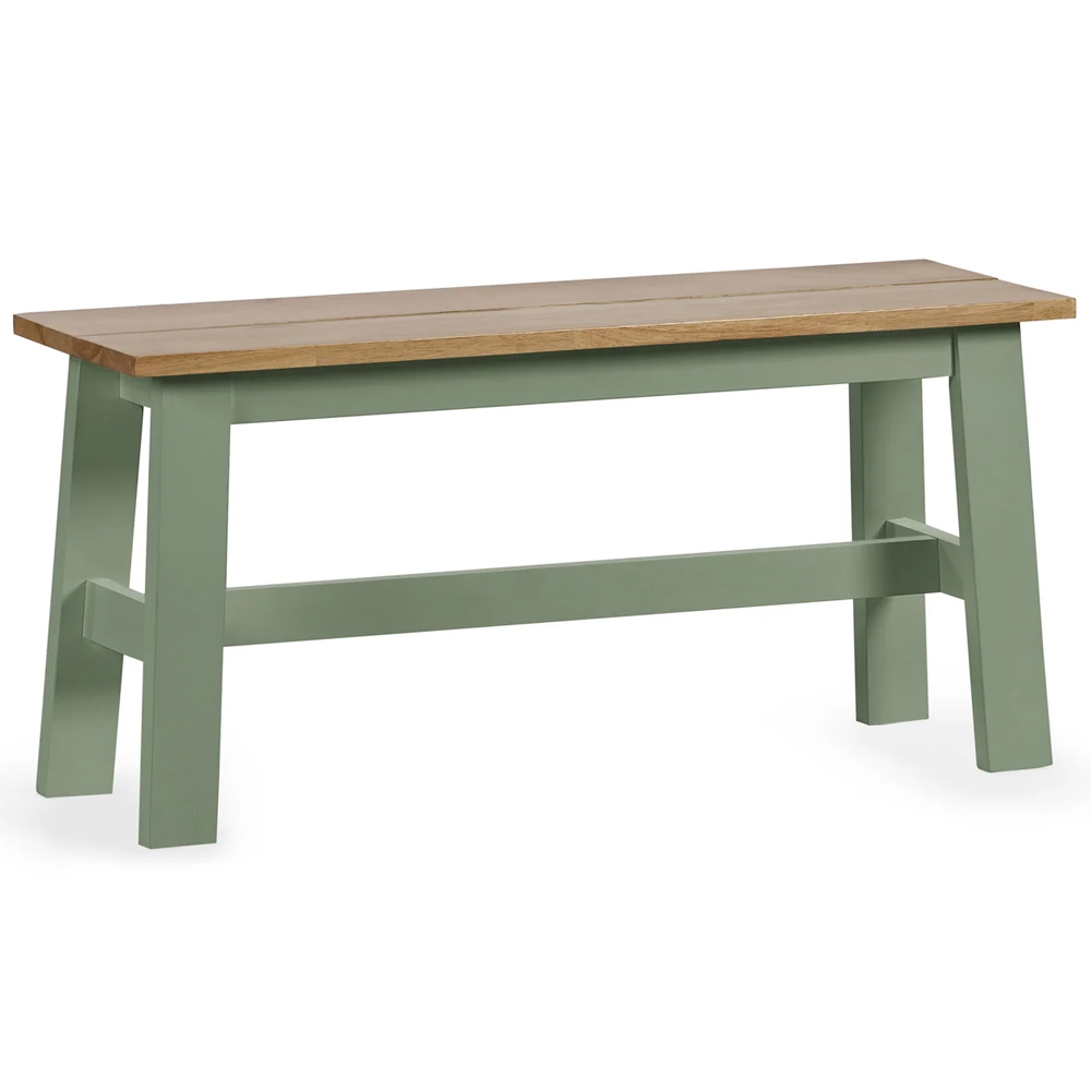Lamar Green And Light Brown Wooden Dining Table With 2 Bench