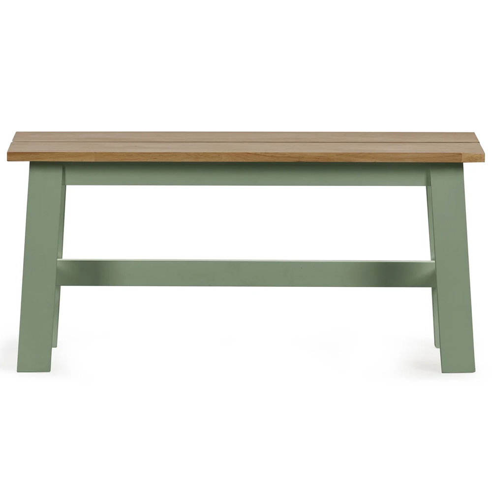 Lamar Green And Light Brown Wooden Dining Table With 2 Bench