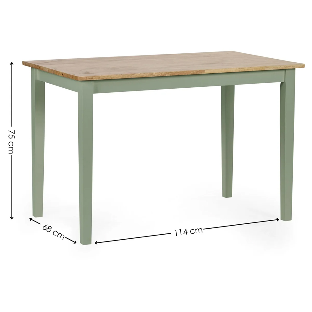 Lamar Green And Light Brown Wooden Dining Table With 2 Bench