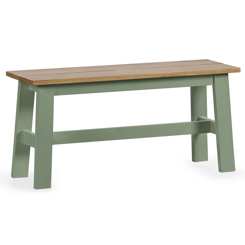 Lamar Green And Light Brown Wooden Dining Table With 2 Chairs 1 Bench
