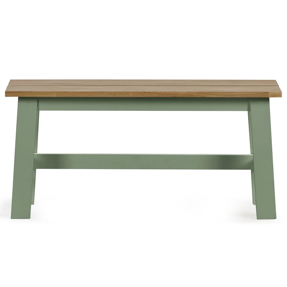 Lamar Green And Light Brown Wooden Dining Table With 2 Chairs 1 Bench