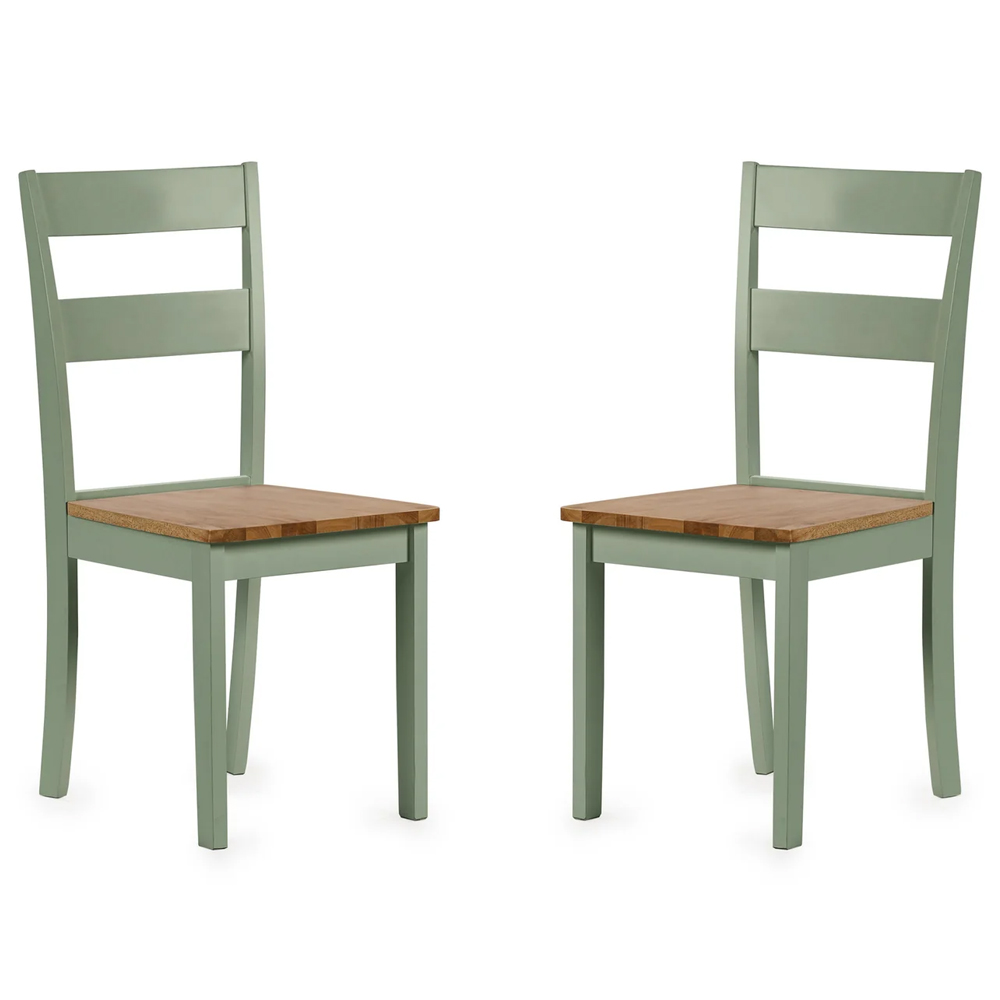 Lamar Green And Light Brown Wooden Dining Table With 2 Chairs 1 Bench