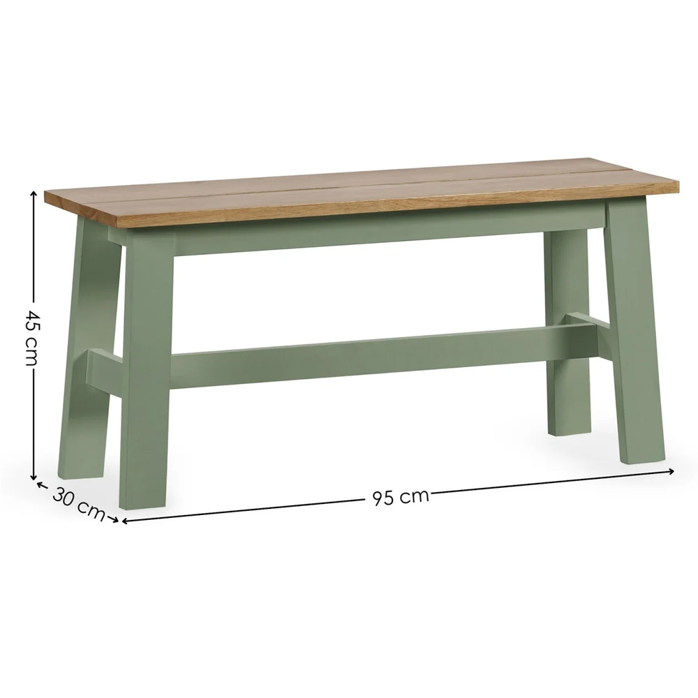 Lamar Green And Light Brown Wooden Dining Table With 2 Chairs 1 Bench