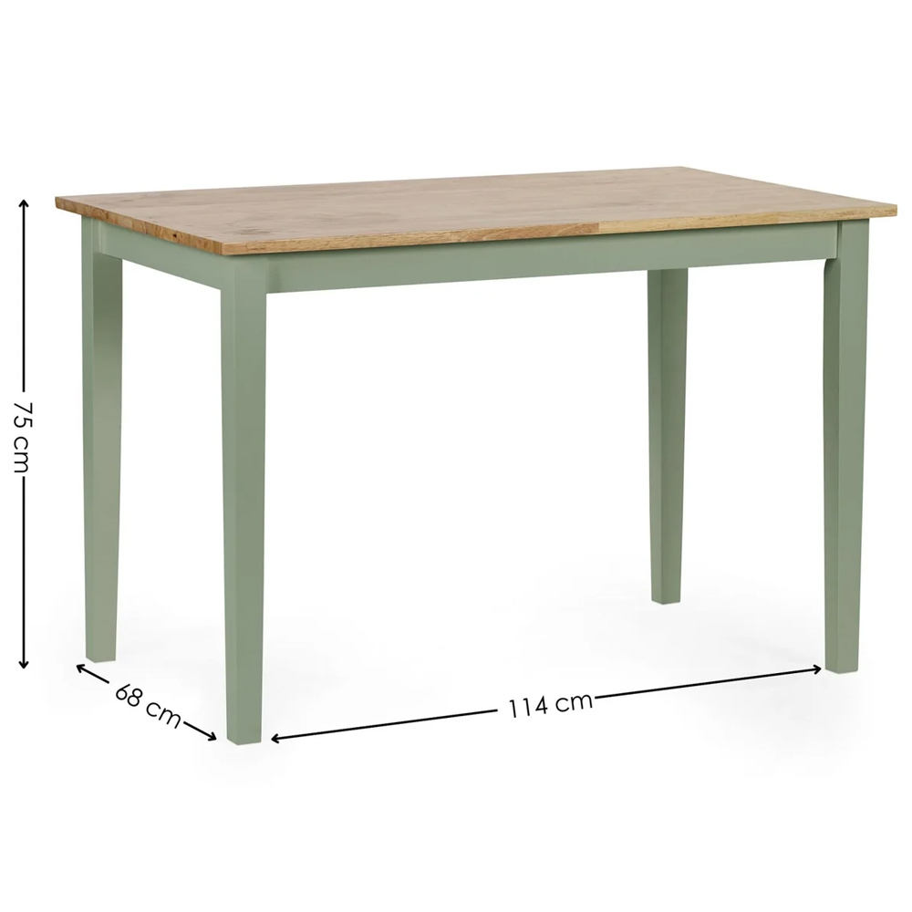 Lamar Green And Light Brown Wooden Dining Table With 4 Chairs
