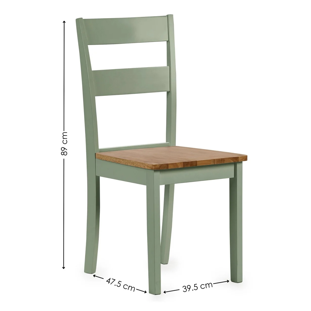 Lamar Green And Light Brown Wooden Dining Table With 4 Chairs