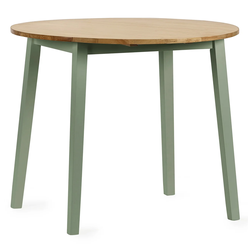 Lamar Green And Light Brown Wooden Drop Leaf Dining Table With 2 Chairs