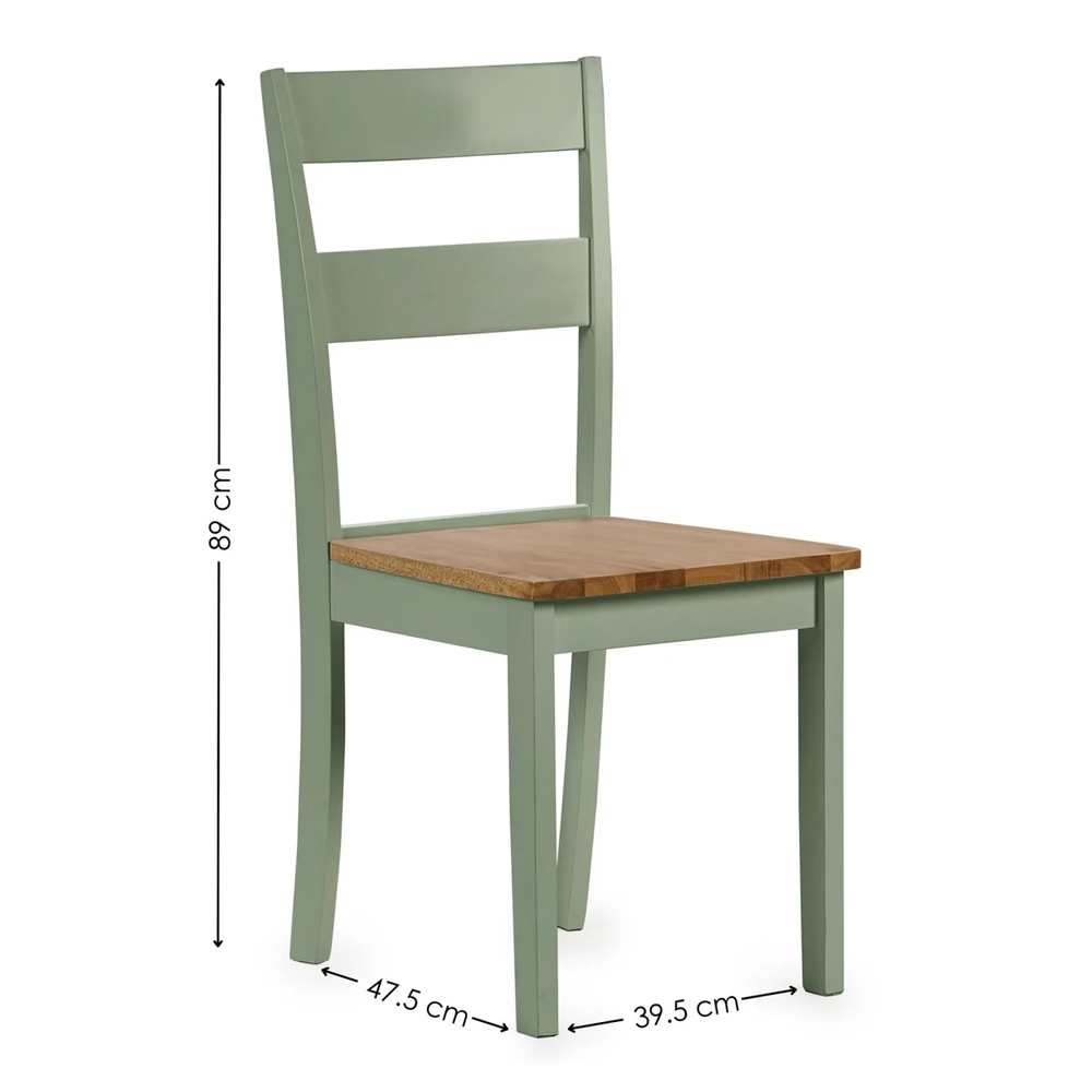 Lamar Green And Light Brown Wooden Drop Leaf Dining Table With 2 Chairs