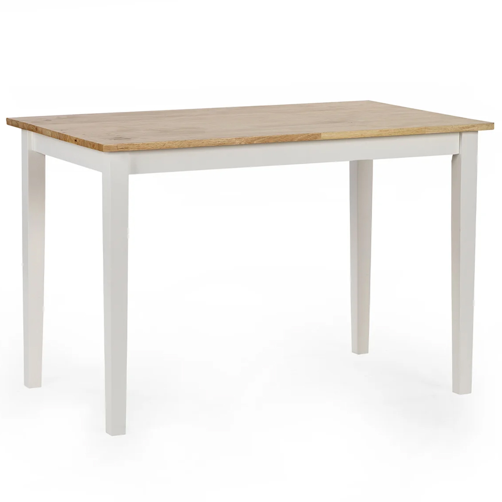 Lamar White Oak Wooden Rectangular Dining Table With 2 Bench