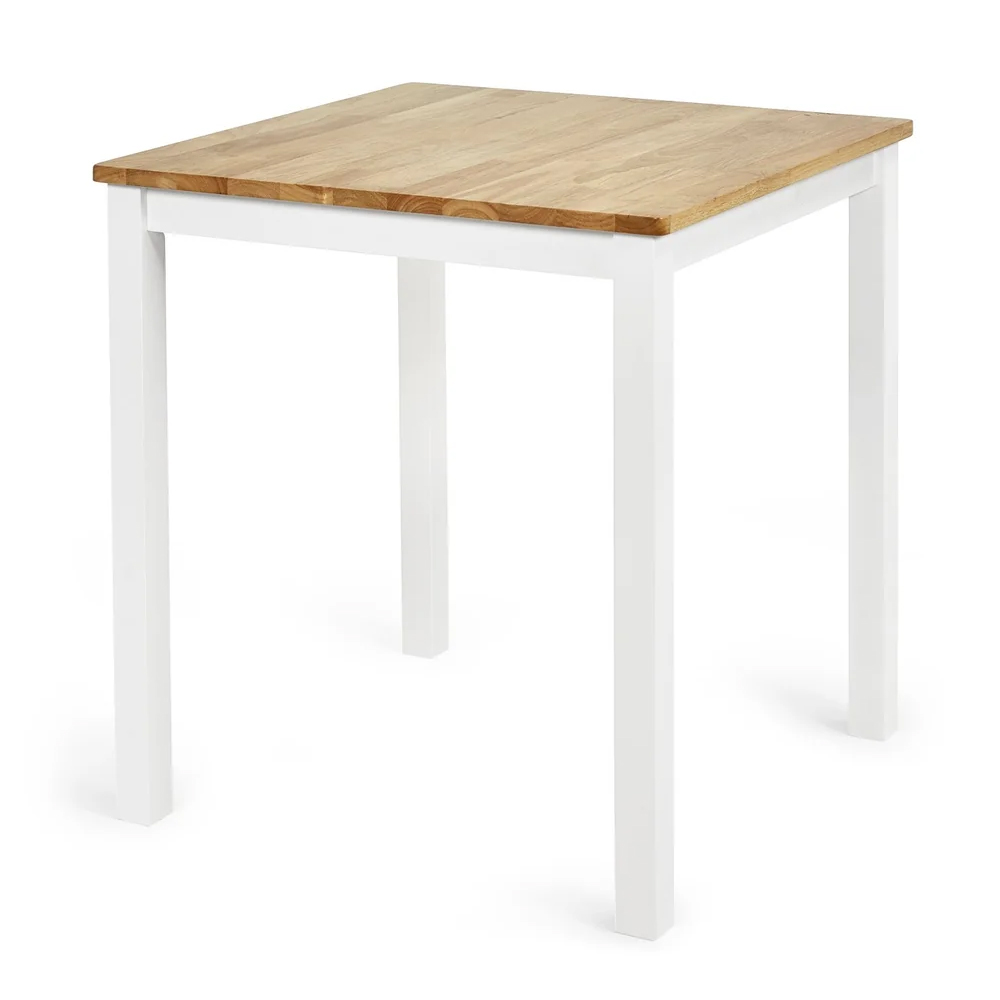 Lamar White Oak Wooden Dining Table With 2 Chairs