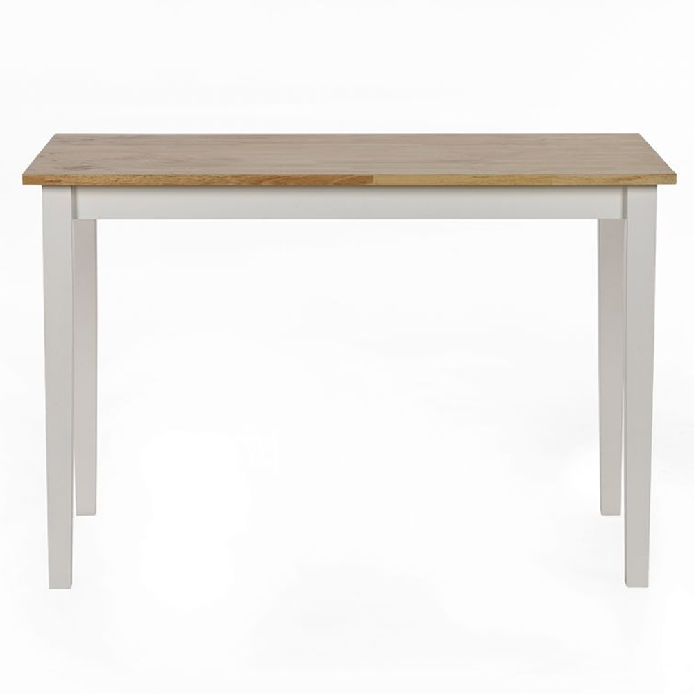 Lamar Wooden Dining Table Rectangular In Light Oak And White