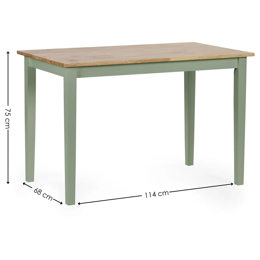 Lamar Wooden Rectangular Dining Table - Green And Light Brown