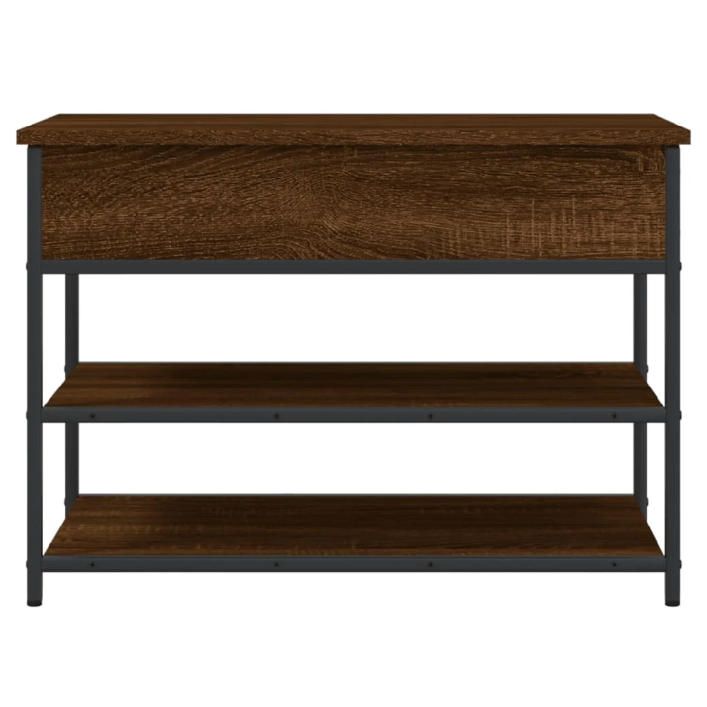Lamar Wooden Small Shoe Storage Bench In Brown Oak